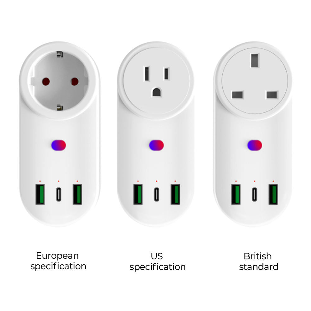 HONPNK Fast Charging WiFi Remote Control USB + Type-C US UK EU Standards 65W GaN Smart Socket Safe & Stylish